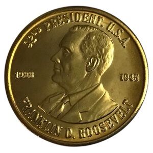 Brass Presidential Token Coin- Franklin Roosevelet